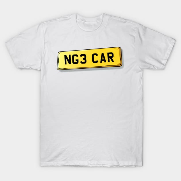 NG3 CAR Carlton Number Plate T-Shirt by We Rowdy